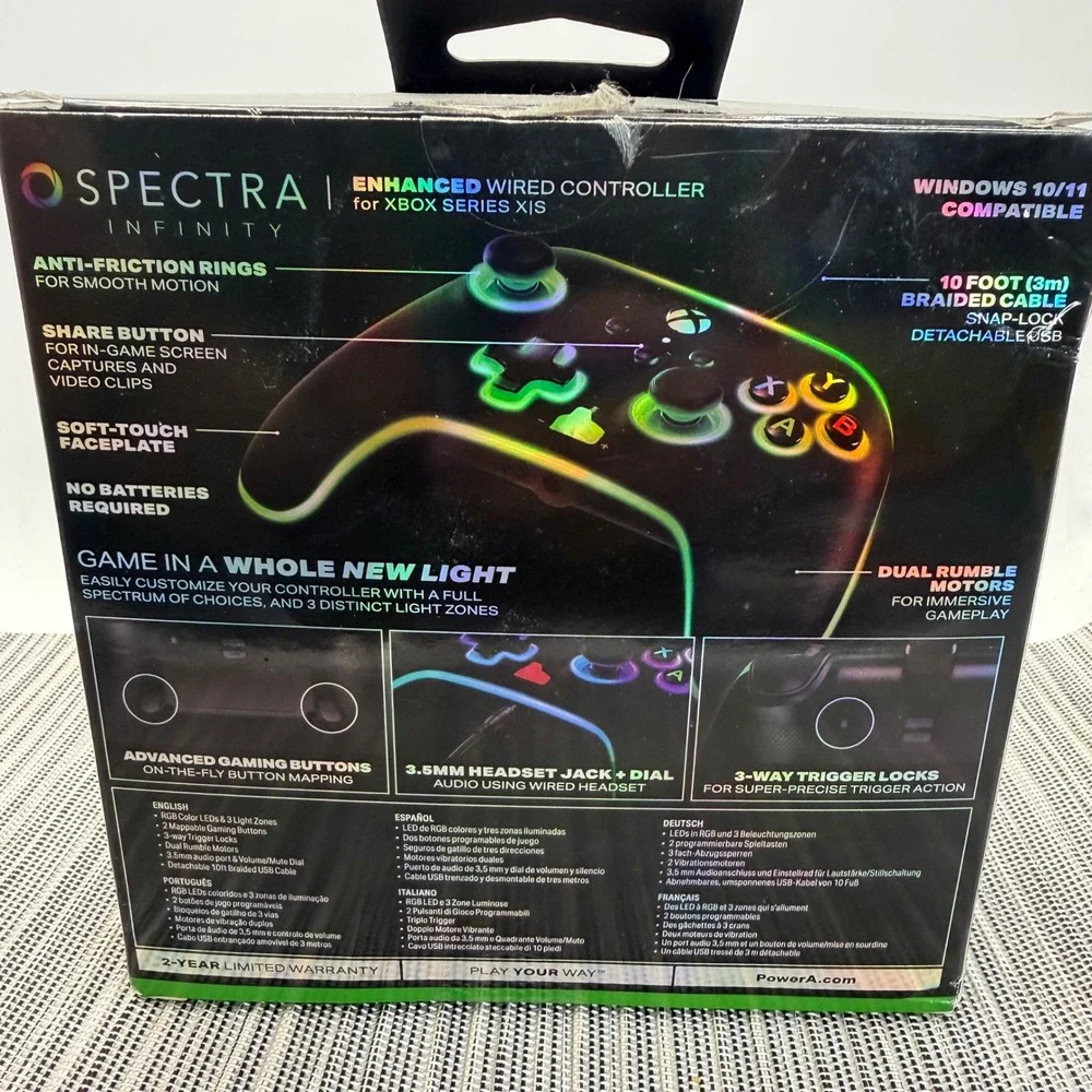 PowerA Spectra Infinity Enhanced Wired Controller Xbox Series X S One PC Black